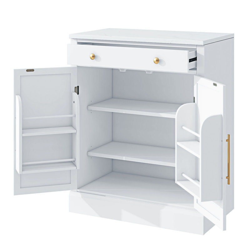 Garde-manger autoportant moderne avec rangement, Blanc