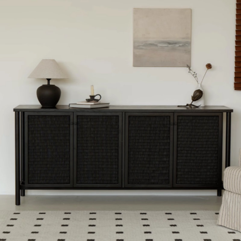 Buffet noir de haute qualité, H 31,5 po x l 70,87 po x P 17,72 po