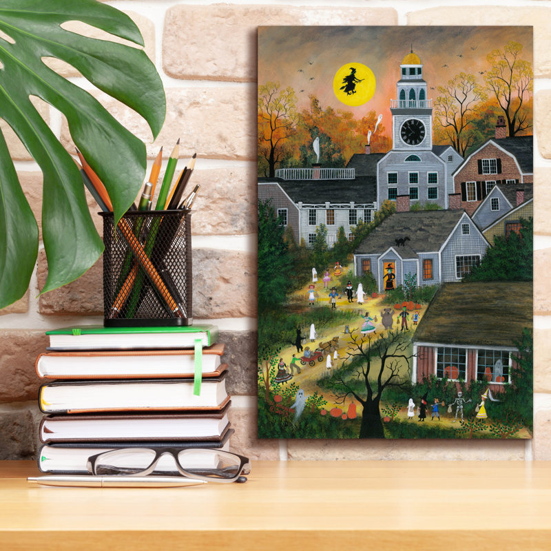  «Halloween On Orange Street - Nantucket» par JL Munro, art mural sur toile, 12 po x 18 po