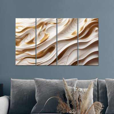 Soft Tones Modern Wall Decor - Printed Canvas Artwork,4P Wrapped Canvas