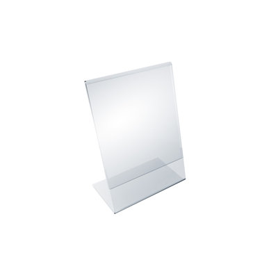  Angled L-Shaped Sign Holder Frame with Slant Back Design 4"x 6''High- Vertical/Portrait, 10-Pack