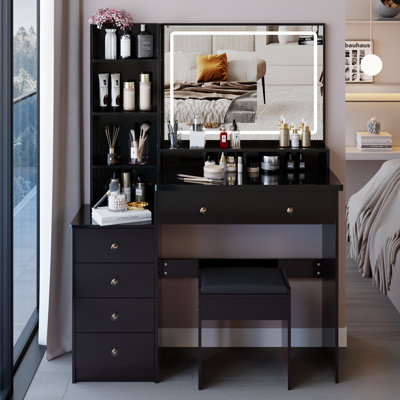 Meuble-lavabo de 41 po avec tabouret de chevet 41 po