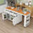 Rolling Expandable Kitchen Island with Dining Table, Storage Shelves, Power Outlet and 3 Drawers-89146163