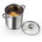 Cook N Home Basics 4 Quart Deep Fryer Pot with Basket, Japanese Tempura Small Stainless Steel Frying Pot with Oil Drip Drainer Rack, Glass Lid, Suitable for Kitchen French Fries, Chicken