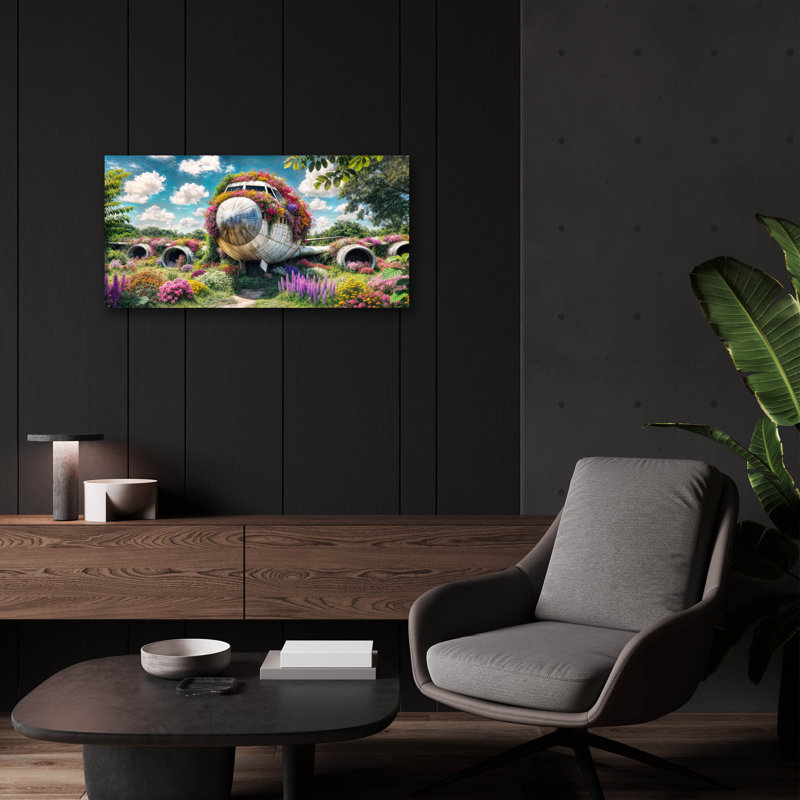  «Blooming Plane Landscape» par Rey Klimt, art mural en verre acrylique, H 12 po x l 24 po