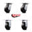 4 Piece Rubber on Steel Caster Set
