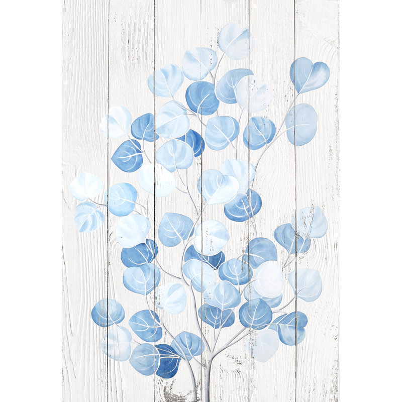Eucalyptus, feuilles bleues, aquarelle, art mural, H 12 po x l 12 po