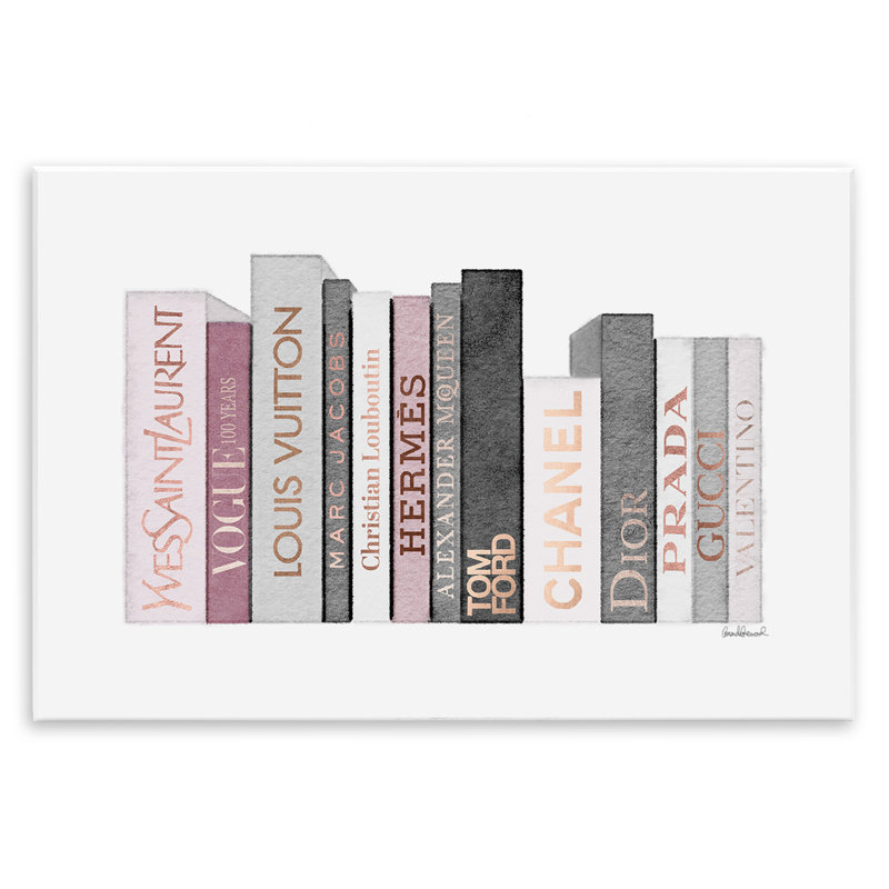 «Fashion Designer Bookstack Pink Grey», impression, H 13 po x l 19 po