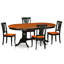 L'ensemble de mobilier de salle à manger 5 pièces comprend une table de cuisine ovale avec papillon et 4 chaises, noir et cerise-49667976-132804097-132804100