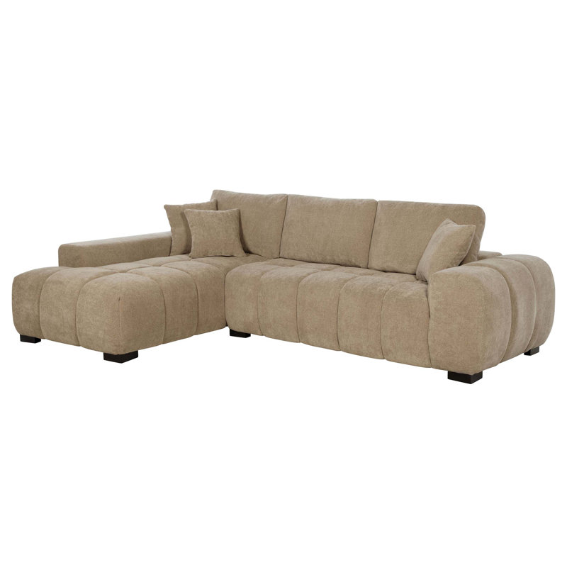 Canapé modulaire rembourré Plather Camel, Tissu chameau