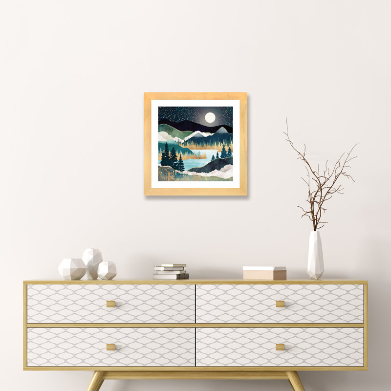 « star lake » par spacefrog designs-print, H 16 po x l 16 po x P 1 po, Papier avec cadre beige