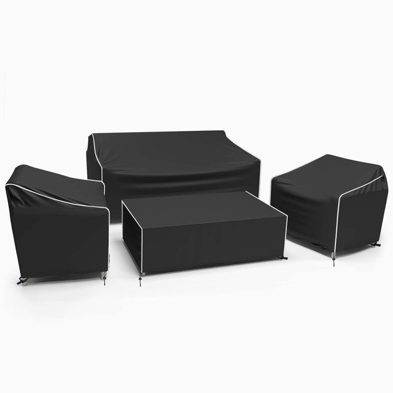 Housse imperméable pour conversation extérieure, Noir, H 31 po x l 52 po x P 30 po