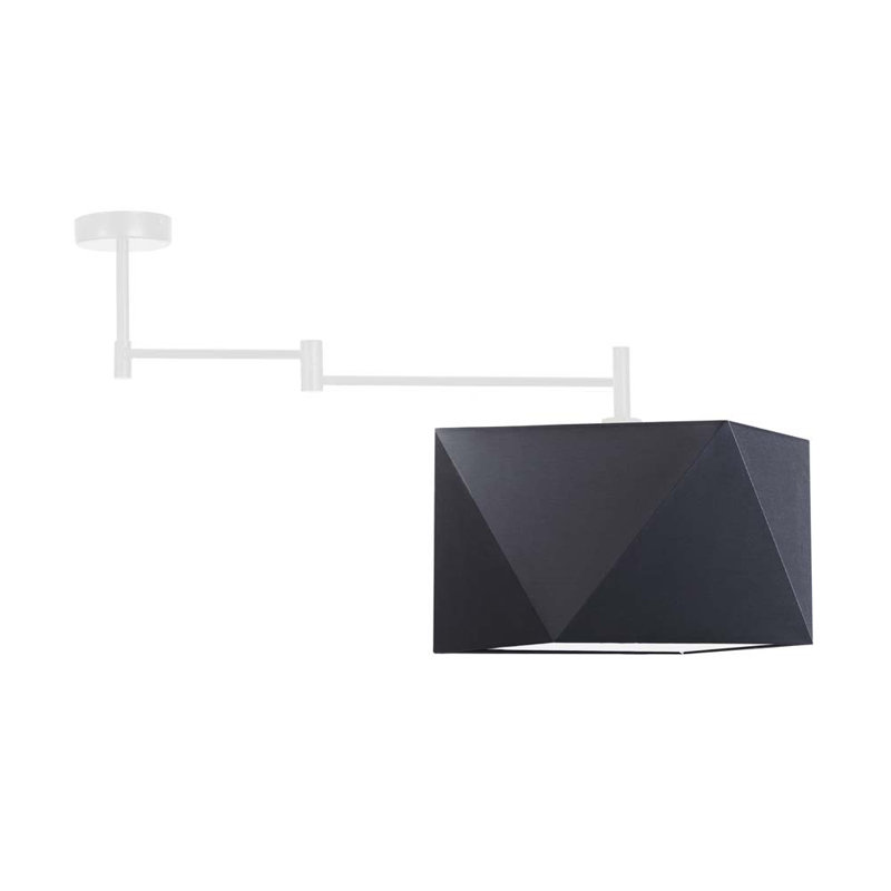 Demarie Fabric Semi Flush Mount, White, Black Grey