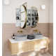 Three Door Steel Frame Pill Shape Medicine Cabinet