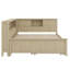 Lit de jour double en bois avec tablettes de rangement et lit gigogne