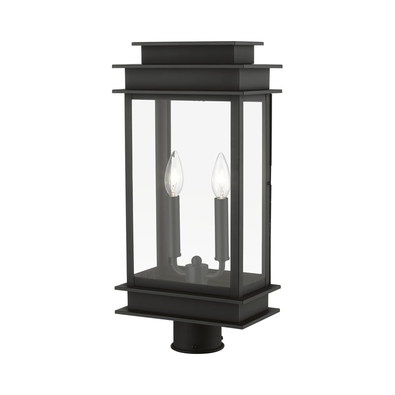 Tête de lanterne câblée à 2 lumières H 20,5 po Anaejah, Noir / chrome poli
