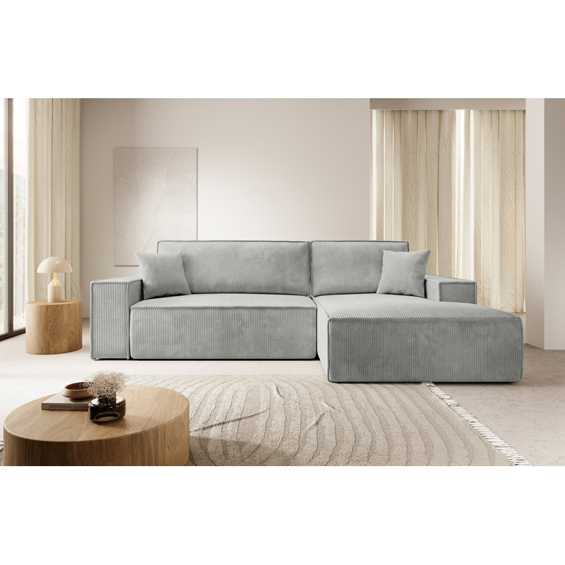 Chadman Sofa & Chaise, Light Grey, Right Hand Facing