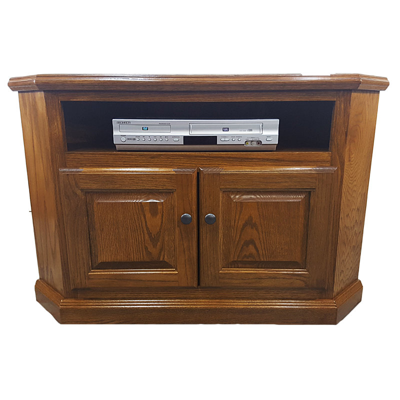 Meuble télé de coin en bois massif pour téléviseur de 43 po ou moins Cloquet, Moyen