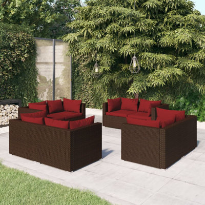 Ensemble modulaire de patio de 27,6 po de largeur avec coussins