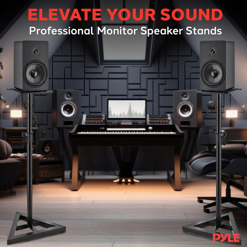 Speaker Stand Pair of Sound - Play 1 and 3 Holder, Telescoping Height Adjustable from 26” - 52” Inch