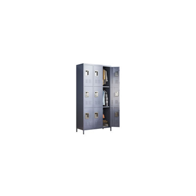 72" H x 35.4" W x 15.7" D 9-door compartment layout Metal Storage Locker Cabinet