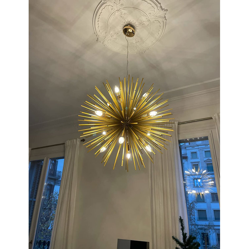 9 - Light Gold LED Crystal Pendant