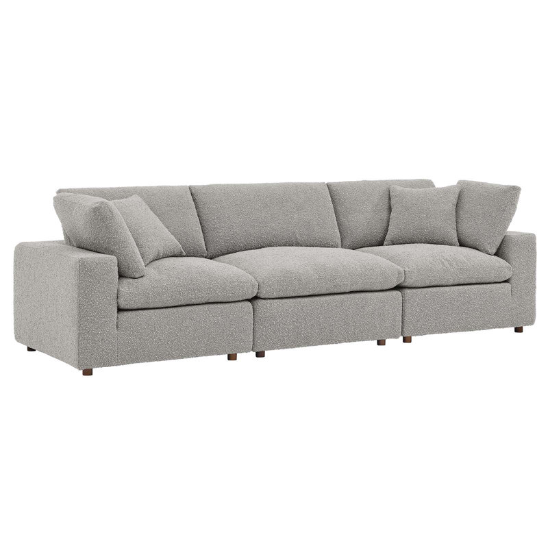 Canapé 3 places Modway Commix, Boucle gris clair