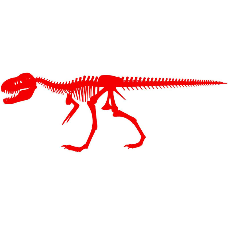 Adhésif décoratif squelette de dinosaure Alvie, H 8 po x l 22 po x P 0,01 po, Rouge