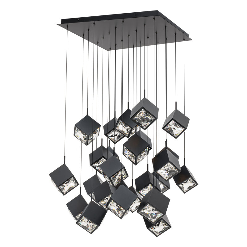 Ice Cube Square Multi-Light 4-CCT Pendant, Black