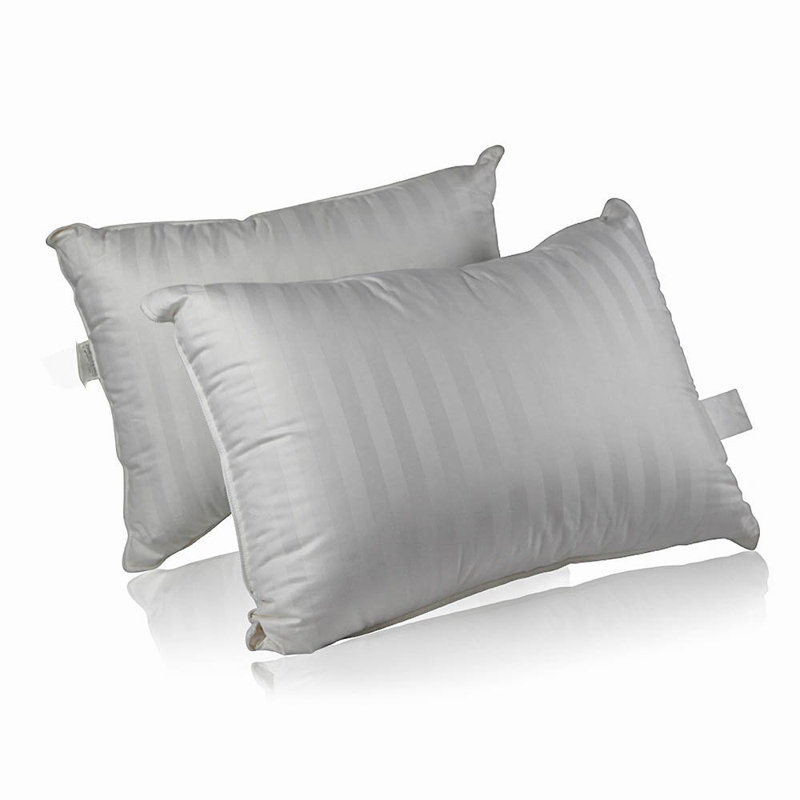 Queen Size White Goose Down Bed Pillows with Cotton Cover