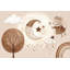 Papier peint beige avec nuages décoratifs Dreamy Nursery Moon and Stars-1403848717-1403848754