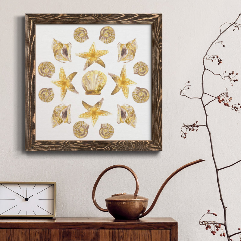 Seaside Kaleidoscope I-Premium, toile encadrée - prête à être accrochée, Brun, H 35,5 po x l 35,5 po x P 1,5 po