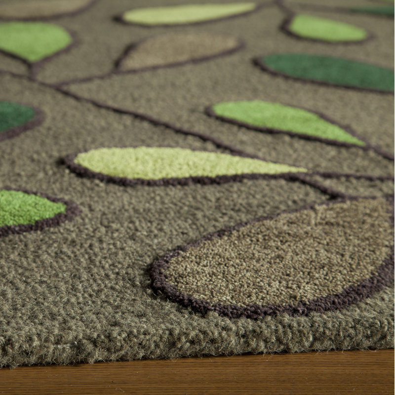 Tapis vert en laine touffeté à la main Galli, Rectangle 8 pi 6 po x 11 pi 6 po