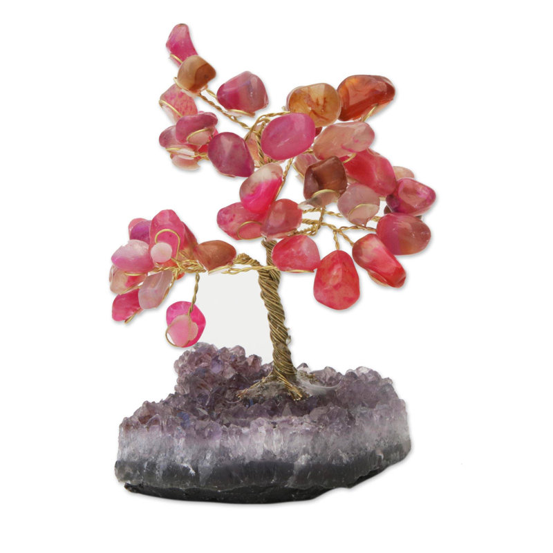 Andolina 3.9'' Faux Flowering Tree in Stone Freestanding