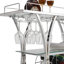 Chariot-bar contemporain en chrome avec support à vin