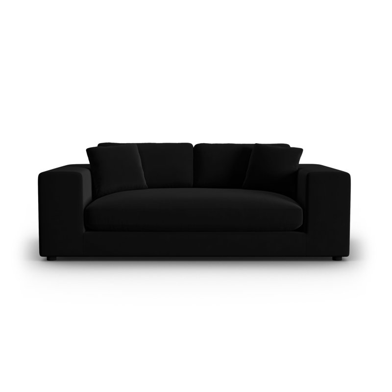 Micadoni Home 3 Seater Velvet Sofa, Black