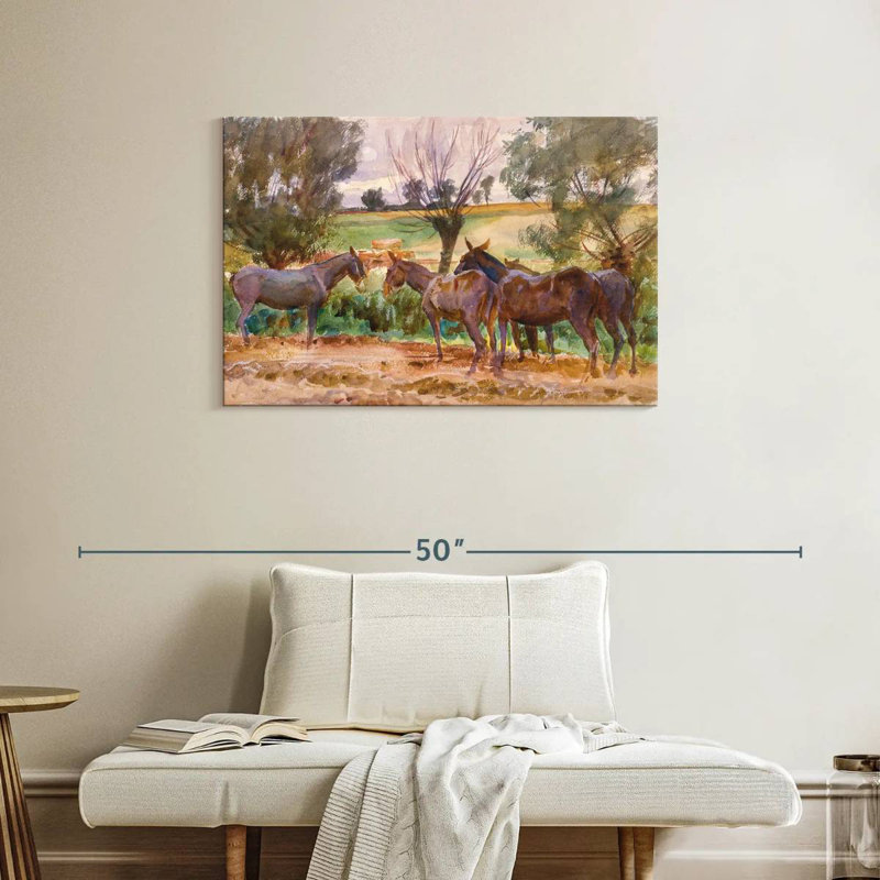 Brampt Mules 1918, 24" H x 36" W
