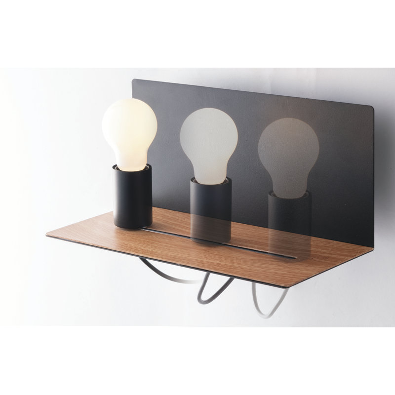 Rowe Aluminium Armed Sconce, Black/Brown