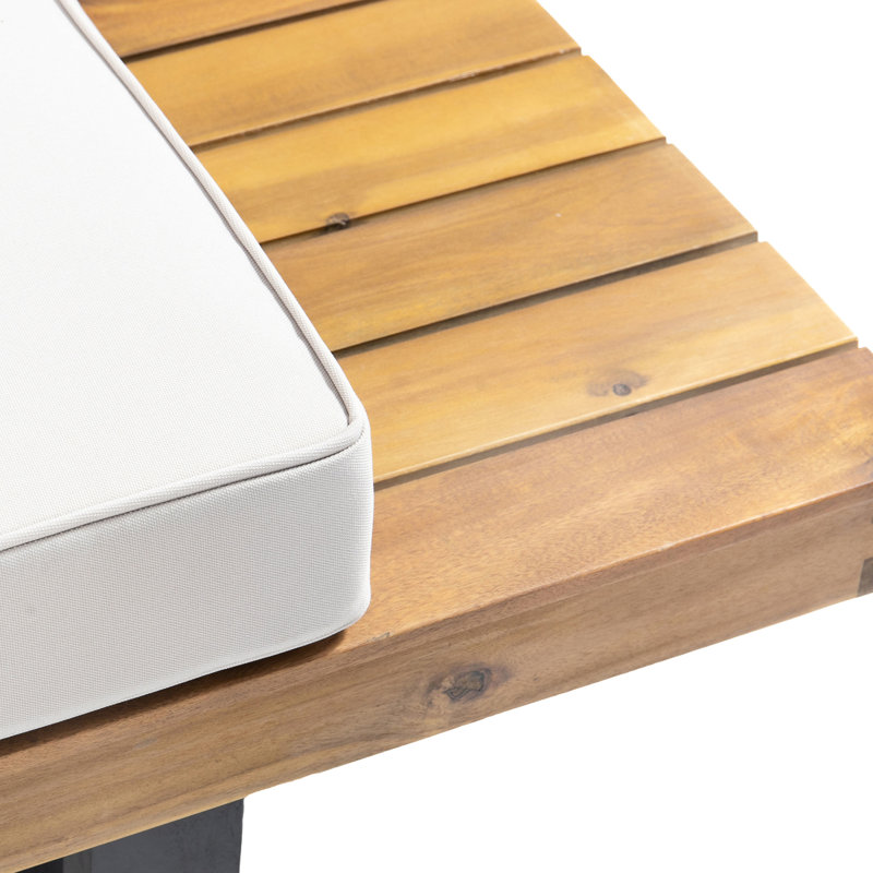 Siège 2 places beige en bois beige - 31,71 po X P 63,09 x H 28,52 po, profondeur 52,26 lb, profondeur, largeur, hauteur,