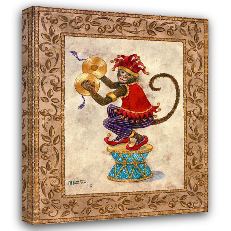 Art sur toile tendue par Trinx Kruskamp, Janet, "Monkey With Cymbals"