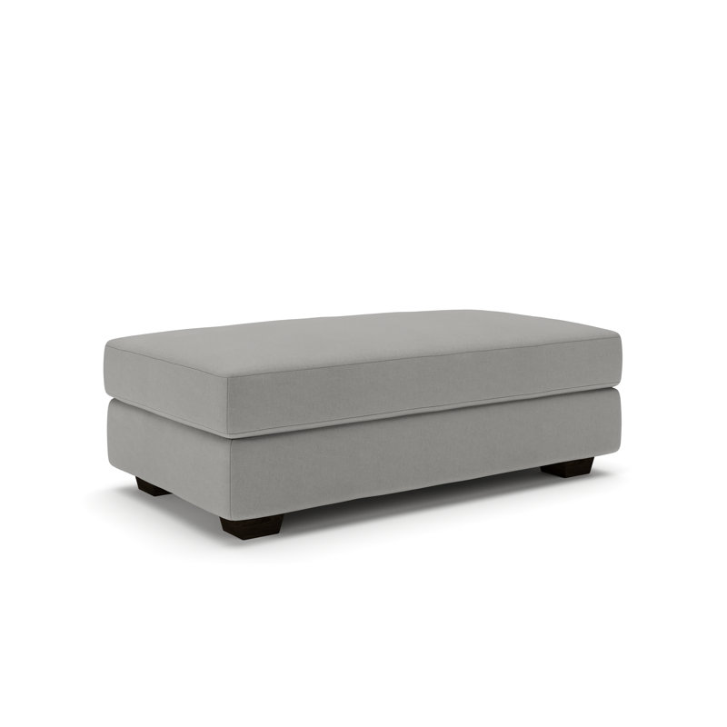 Repose-pieds rectangulaire 49 po Emilio, Toile gris clair Bayou