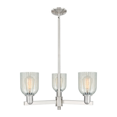 Arcadia - Caledonia - Lustre suspendu 3 lumières avec abat-jour Mouchette