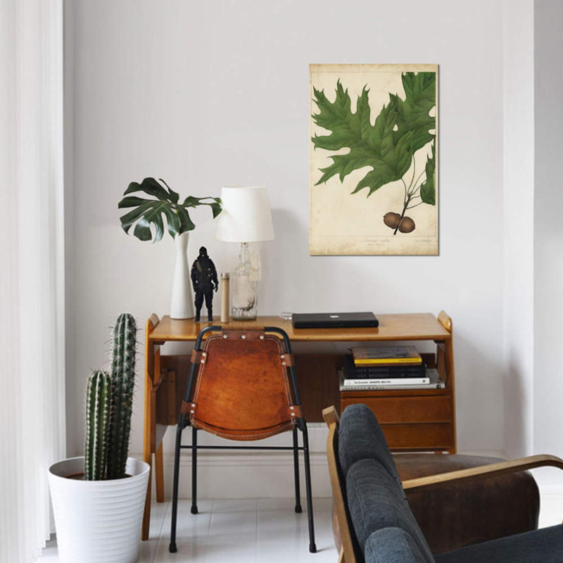 «Oak Leaves & Acorns II», impression sur toile, H 18 po x l 12 po x P 1,5 po, Toile tendue, Pas de tapis