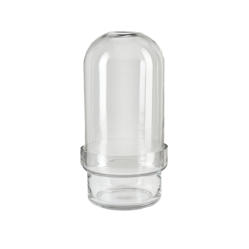 Vase de table en verre Lukats, H 11 po x l 6,25 po x P 6,25 po