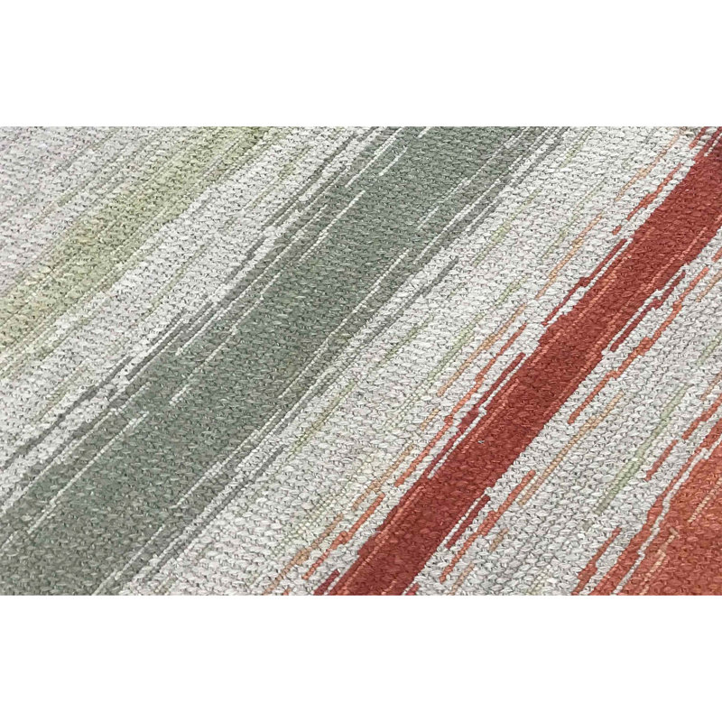 Hand-Knotted High-Quality Multi-Colored and Rust Area Rug