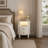 2-Drawer Nightstand with LED Light, Modern Side Table with Glass Tabletop