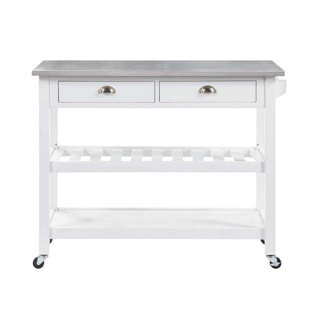 Carbin 45" Stainless Steel Kitchen Cart with Drawers Winston Porter Base 