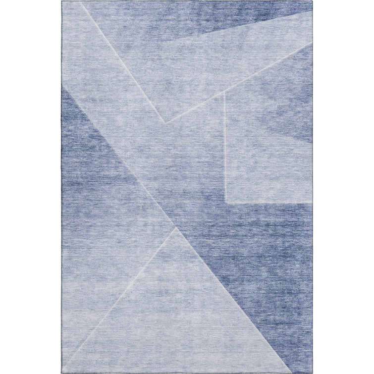 Premium Machine Washable Prisco Blue Rug