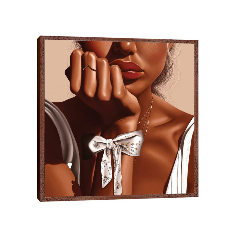 Marks In The Sand VI by Teodora Jelenic - Painting on Canvas, 93.98 cm H x 93.98 cm W, Classic Brown Wood Framed