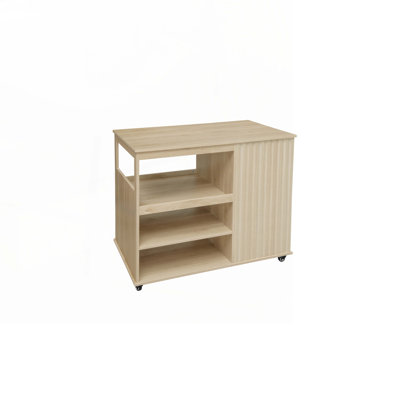 Bar Cart Storage Kitchen Island with Drawer Wine Rack,Lockable Casters by JBRHTWP8MQAPNM4E
